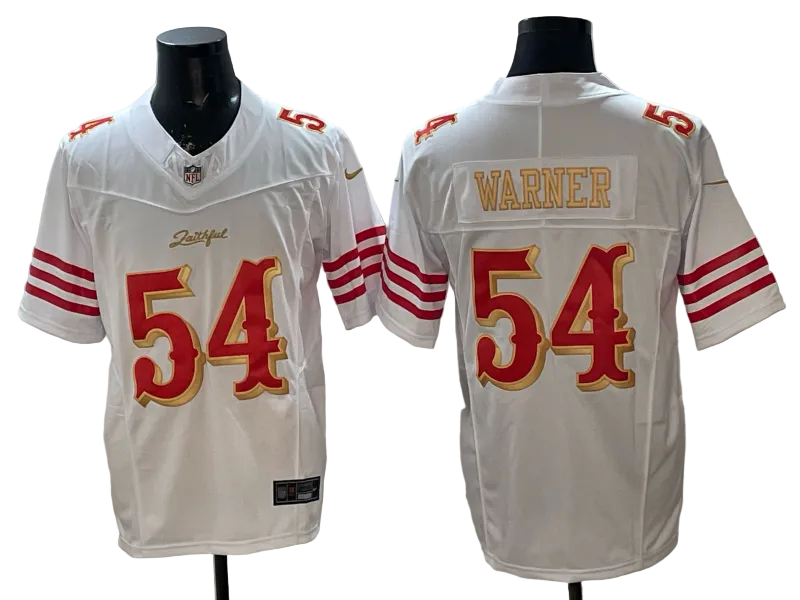Custom Fred Warner 49ers White Rivalries Collection Limited Football Jersey -All Stitched