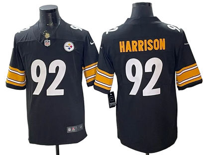 Custom Steelers Black Football Limited Jersey - All Stitched
