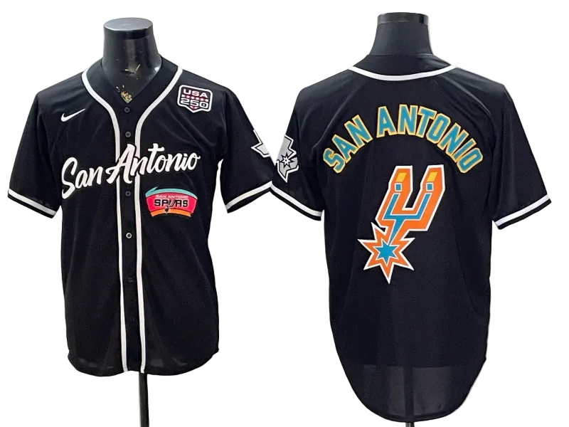 2026 Stephon Castle Dylan Harper De'Aaron Fox Victor Wembanyama San Antonio Spurs Baseball Jersey -All Stitched