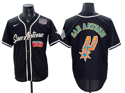 2026 Stephon Castle Dylan Harper De'Aaron Fox Victor Wembanyama San Antonio Spurs Baseball Jersey -All Stitched
