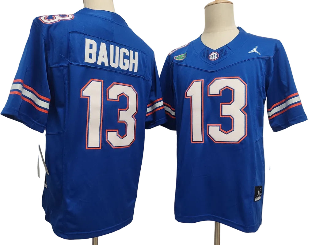 Custom Jadan Baugh #13 Florida Gators Royal White Black Limited Football Jersey -All Stitched