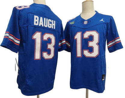 Custom Jadan Baugh #13 Florida Gators Royal White Black Limited Football Jersey -All Stitched