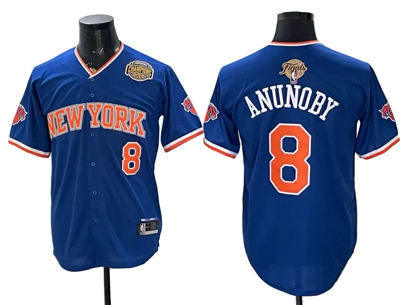 Custom Men's Jalen Brunson OG Anunoby 2026 Finals Champions Always Baseball Jersey -All Stitched