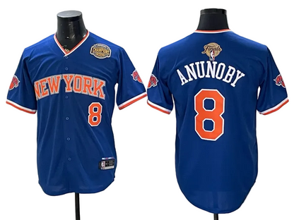 Custom Men's Jalen Brunson OG Anunoby 2026 Finals Champions Always Baseball Jersey -All Stitched