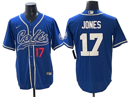 Custom Daniel Jones Colts Royal Stitched Baseball Jersey -All Stitched