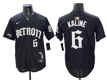 2026 Custom Tigers Old English Edition Black Limited Baseball Jersey -All Stitched