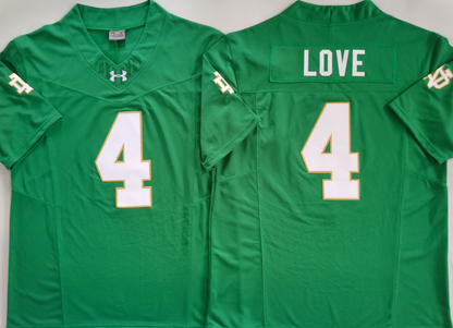 Men's Jeremiyah Love Notre Dame Fighting Irish Vapor Jersey White Navy Kelly Green Football Jersey -All Stitched