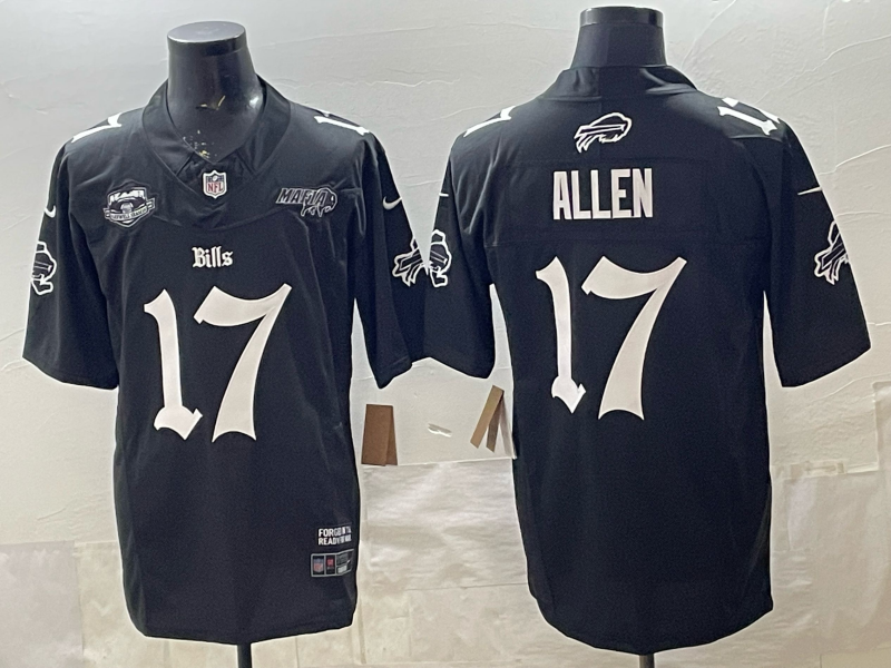 Custom Josh Allen Bills Gold Black Gray Split Limited Jersey -All Stitched