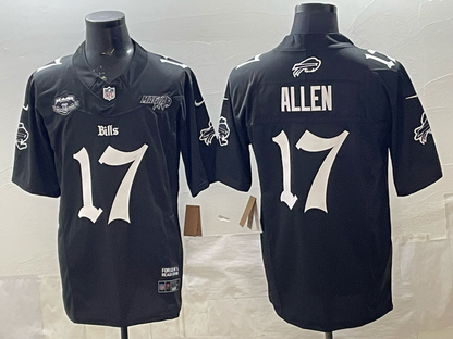 Custom Josh Allen Bills Gold Black Gray Split Limited Jersey -All Stitched