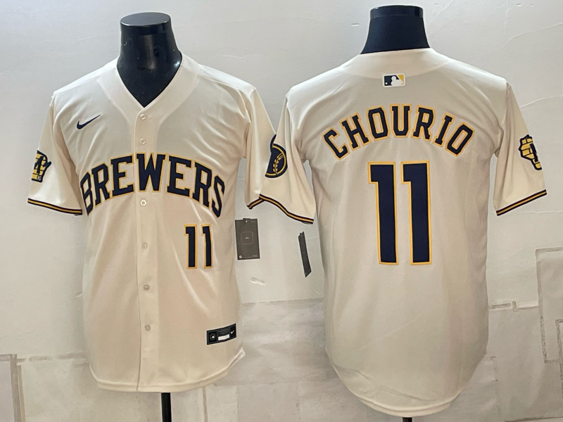 Custom Jackson Chourio 2026 World Series Cream Baseball Jersey -All Stitched