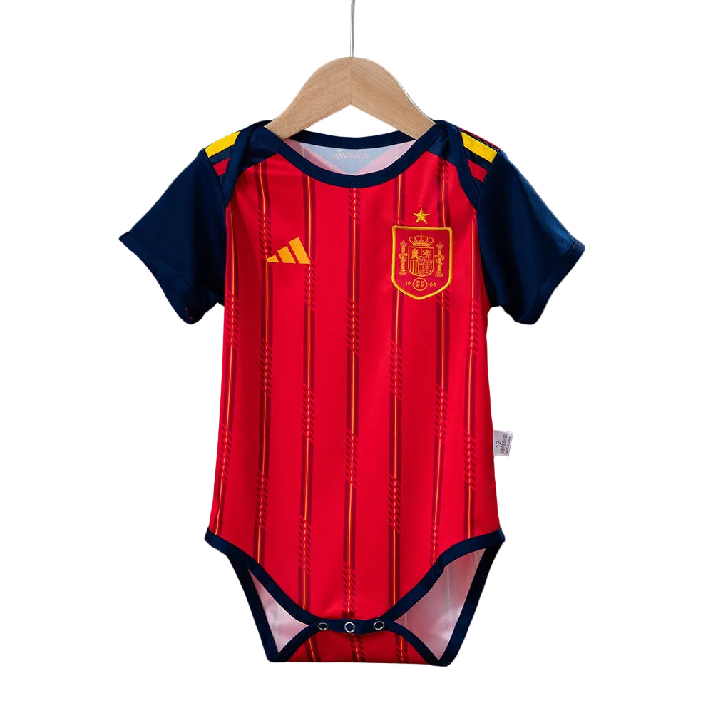 Custom Infant 2026 Spain Home Red Soccer Jersey | Spain 2026 Baby Bodysuit