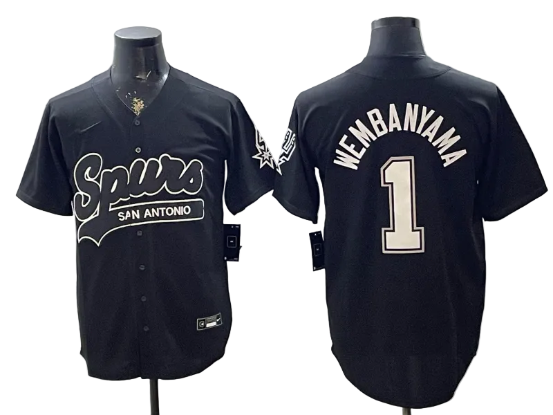 2026 Victor Wembanyama San Antonio Spurs Baseball Jersey -All Stitched