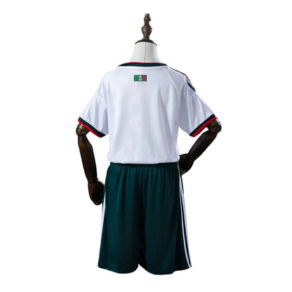 Custom Youth 2026 Mexico Away White Soccer Jersey Kit Set– Personalized Name & Number
