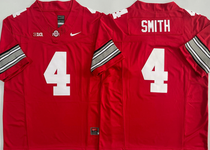 Men's Ohio State Buckeyes #4 Jeremiah Smith White Red Black Gray Vapor Jersey -All Stitched