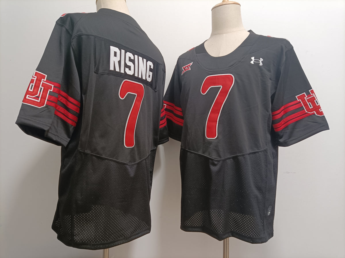 Custom Cameron Rising #7 Utah Utes Red White Black Limited Football Jersey -All Stitched