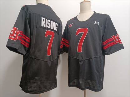 Custom Cameron Rising #7 Utah Utes Red White Black Limited Football Jersey -All Stitched