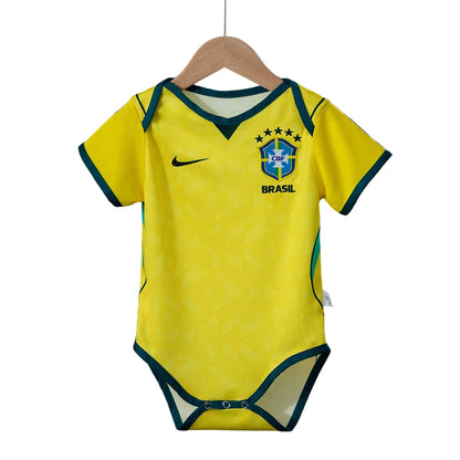 Custom Infant 2026 Brazil Home Yellow Soccer Jersey | Brazil 2026 Baby Bodysuit