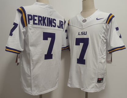 Men's Harold Perkins Jr. #7 LSU Tigers Vapor Purple White Football Jersey -All Stitched