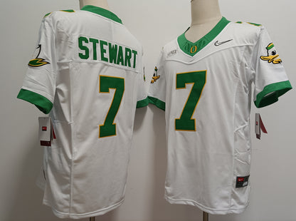 Custom Evan Stewart #7 Oregon Ducks Green White Limited Football Jersey -All Stitched
