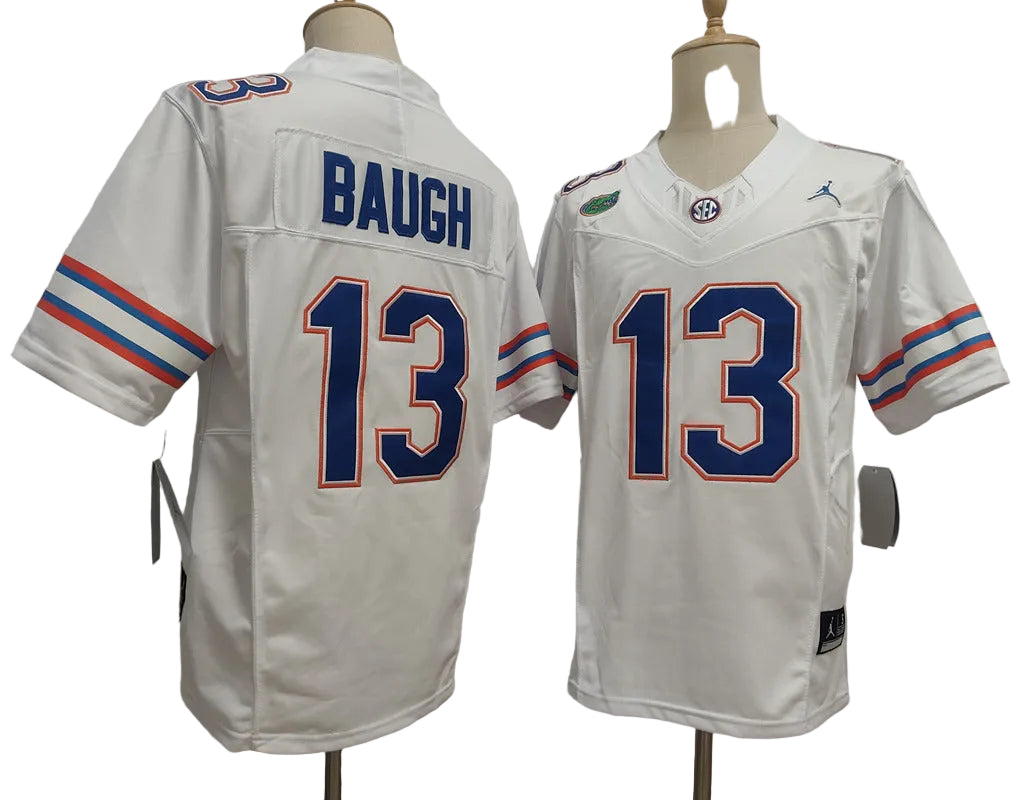 Custom Jadan Baugh #13 Florida Gators Royal White Black Limited Football Jersey -All Stitched