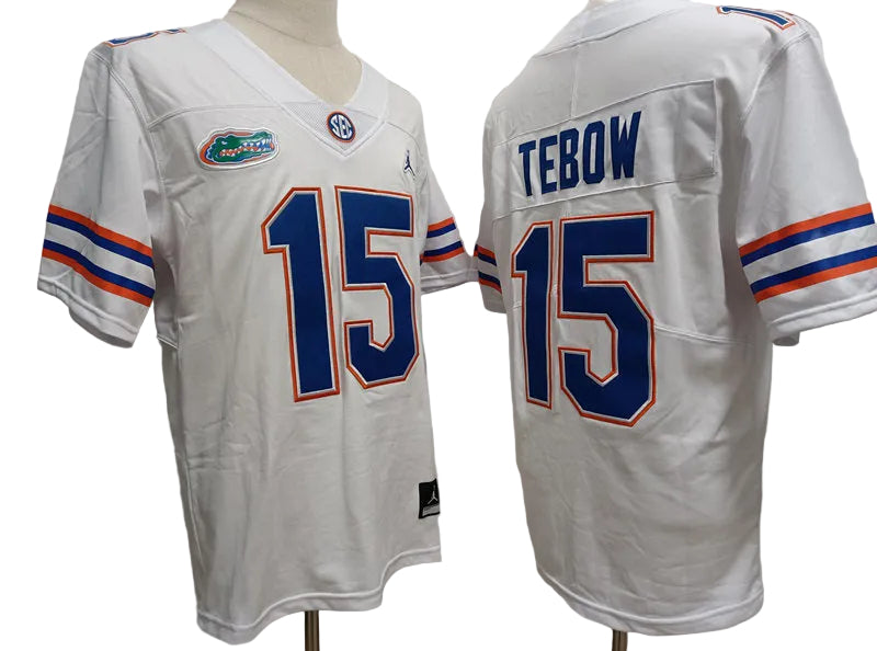 Custom Tim Tebow #15 Florida Gators Royal White Black Limited Football Jersey -All Stitched