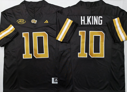 Custom Haynes King #10 Georgia Tech Yellow Jackets Navy Gold White Black Limited Football Jersey -All Stitched
