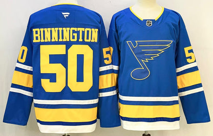 Custom 2026 Blues Home Blue Premium All Stitched Hockey Jersey