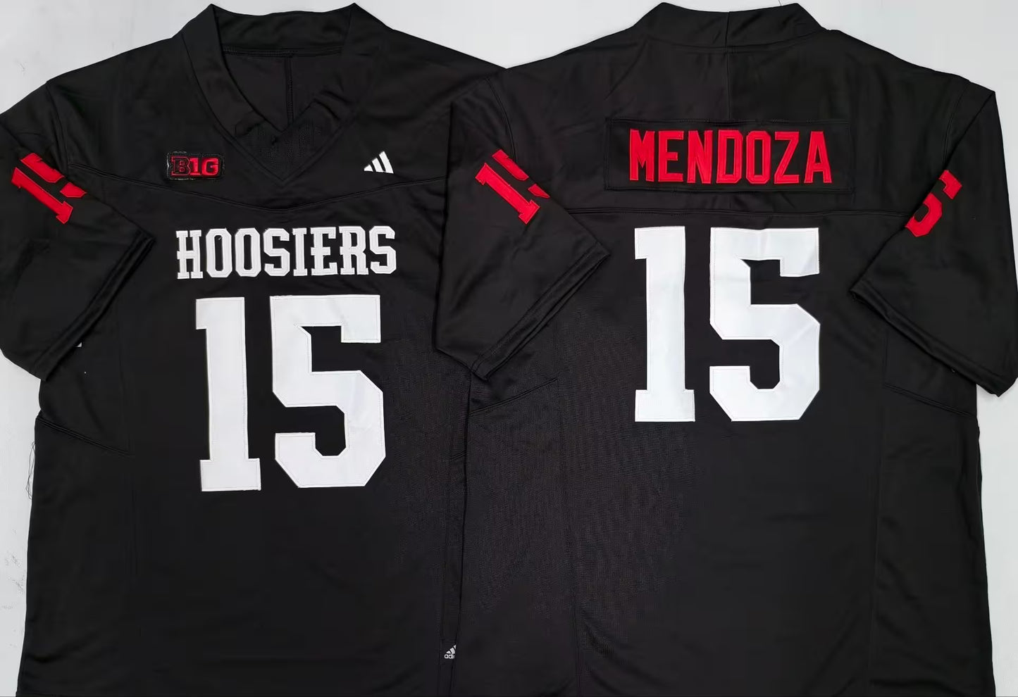 Men's Fernando Mendoza Black Vapor Jersey #15 Red White Stranger Things Edition-All Stitched