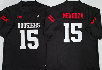 Custom Fernando Mendoza #15 Indiana Hoosiers Crimson White Black Limited Football Jersey -All Stitched