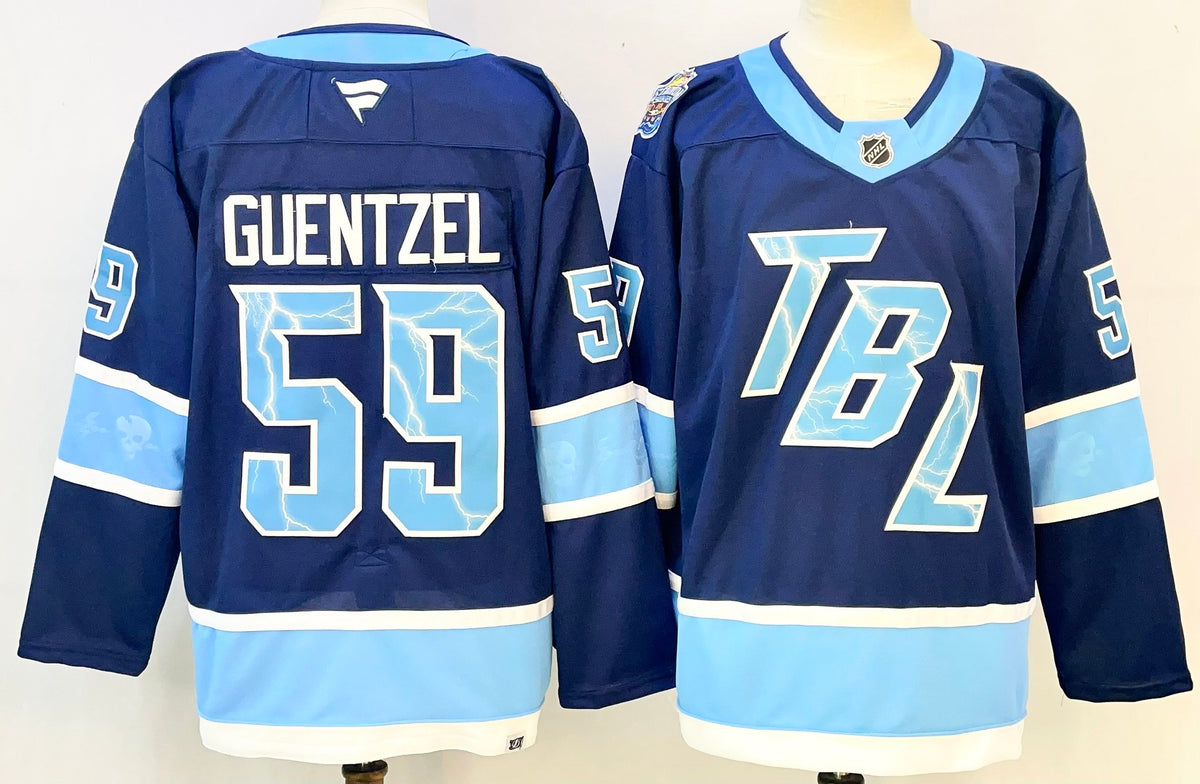 Custom Nikita Kucherov Blue Lightning 2026 Stadium Series Hockey Jersey -All Stitched