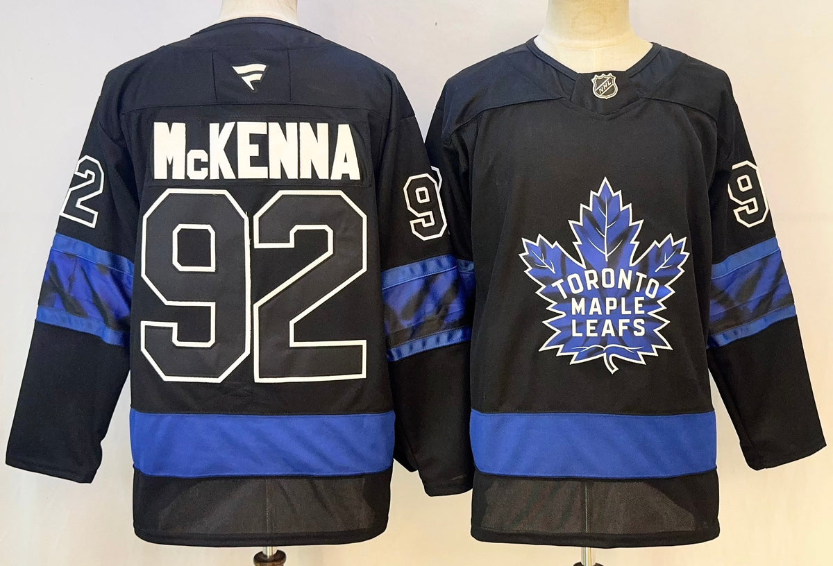 Custom Gavin McKenna Maple Leafs Home Blue White Alternate Black Hockey Jersey -All Stitched