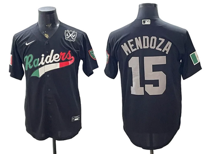 Custom Fernando Mendoza Raiders Black White Gray 250 USA Limited Baseball Jersey -All Stitched