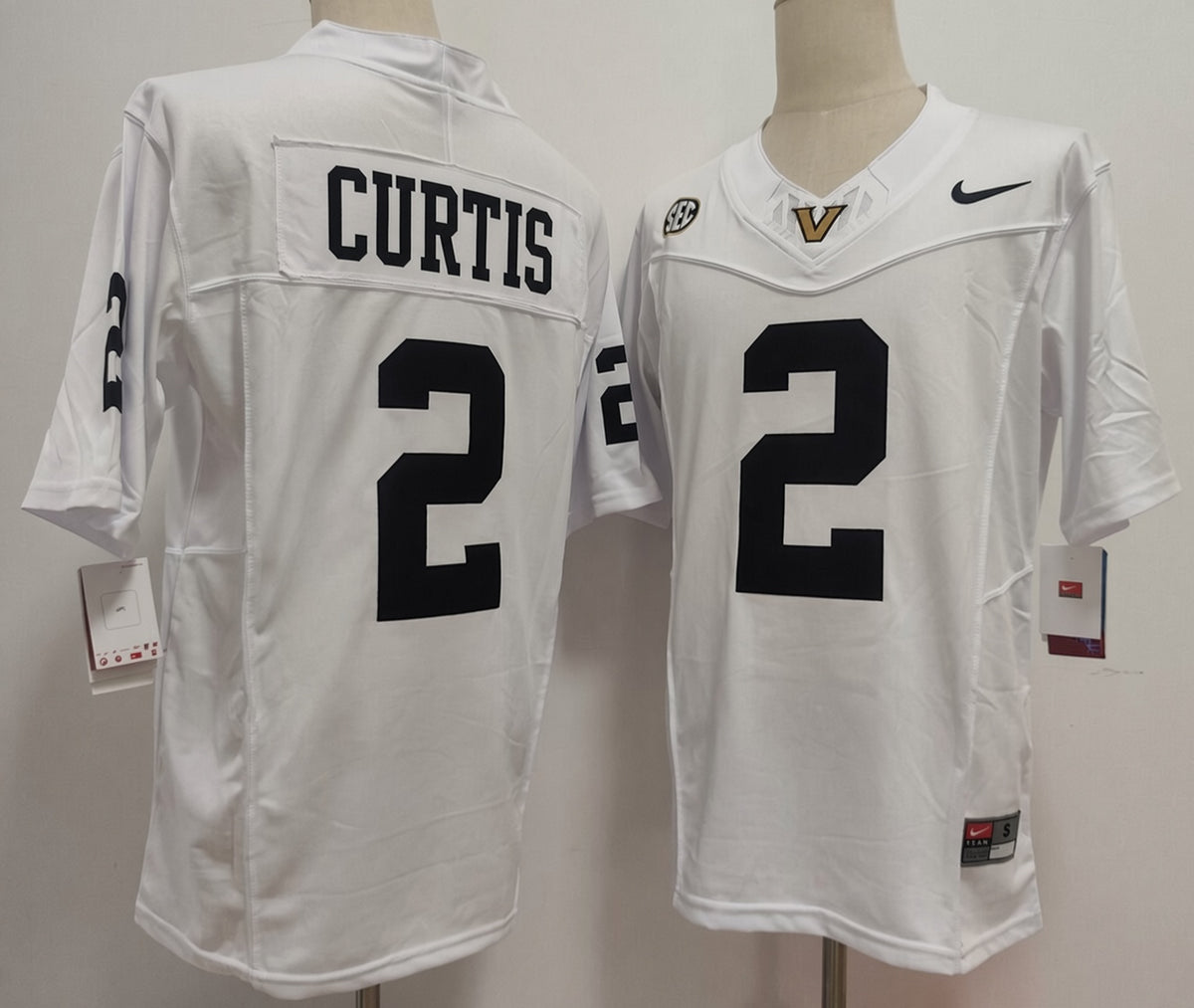 Custom Jared Curtis #2 Vanderbilt Commodores Natural Black White Limited Football Jersey -All Stitched