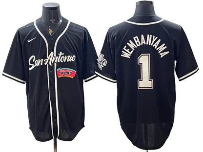 2026 Victor Wembanyama San Antonio Spurs Baseball Jersey -All Stitched
