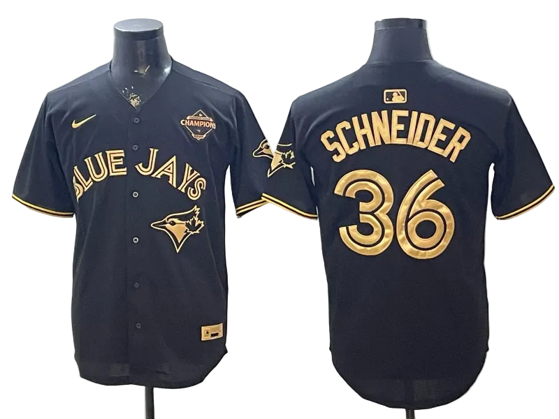 Custom 2025 American League Champions Black Gold Jersey - All Stitched