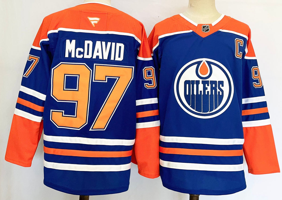 Custom Leon Draisaitl Stuart Skinner Oilers Home Royal Hockey Jersey -All Stitched