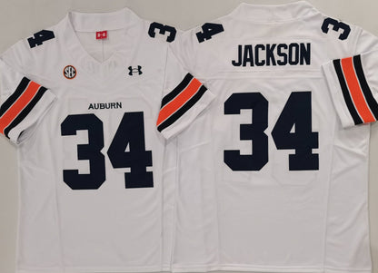 Men's Auburn Tigers #34 Bo Jackson Vapor Jersey White Navy Orange Football Jersey -All Stitched