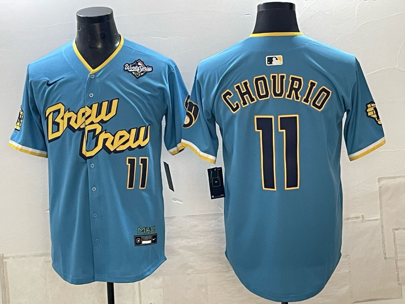Custom Jackson Chourio 2026 World Series Powder Blue Baseball Jersey -All Stitched