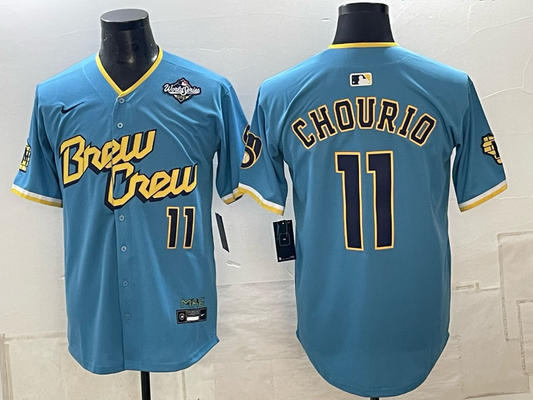 Custom Jackson Chourio 2026 World Series Powder Blue Baseball Jersey -All Stitched
