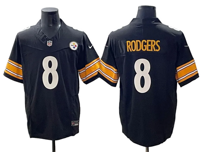 Custom Steelers Black Football Limited Jersey - All Stitched