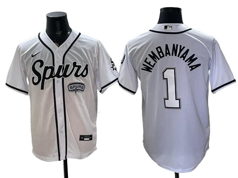 2026 Victor Wembanyama San Antonio Spurs Baseball Jersey -All Stitched