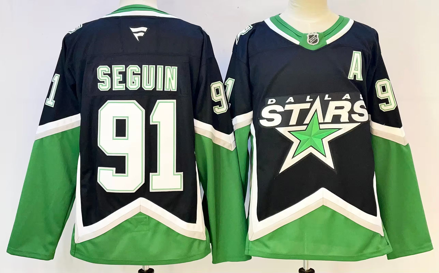 Custom 2026 Home Kelly Green Black Alternate Premium All Stitched Hockey Jersey