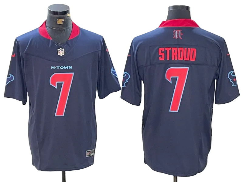 Custom Tank Dell Texans 2nd Alternate Navy Limited Jersey -All Stitched