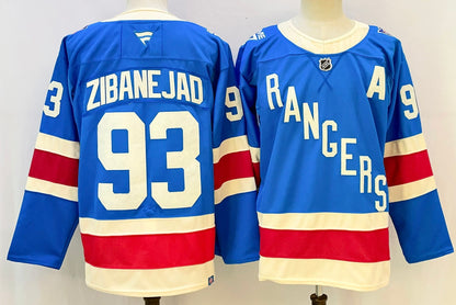Custom 2026 Ranger Centennial Blue Premium All Stitched Hockey Jersey