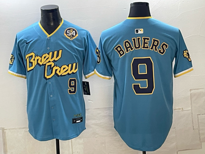 Custom Jake Bauers 2026 World Series Powder Blue Baseball Jersey -All Stitched