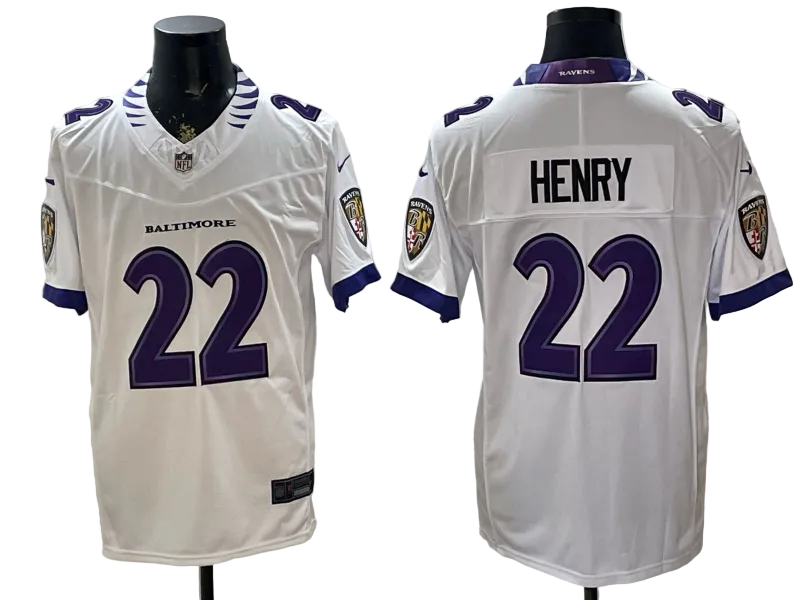 Custom Derrick Henry White Black Purple Alternate Limited Football Jersey -All Stitched