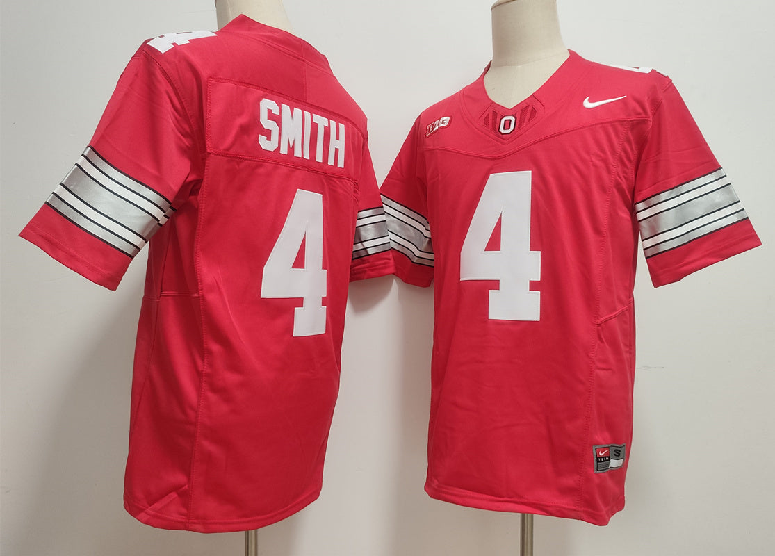 Men's Ohio State Buckeyes #4 Jeremiah Smith White Red Black Vapor Jersey -All Stitched
