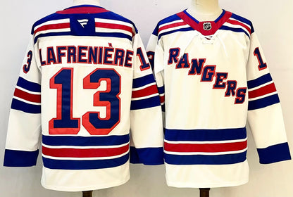 Custom 2026 Ranger Away White Premium All Stitched Hockey Jersey