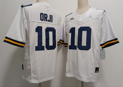 Custom Alex Orji #10 Michigan Wolverines Maize Navy White Limited Football Jersey -All Stitched