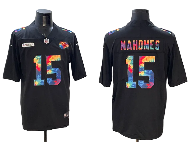 Custom Patrick Mahomes Gold Black Red Limited Football Jersey -All Stitched